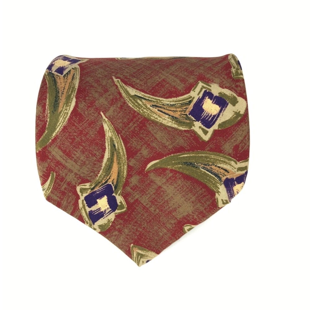 Robert Talbott Best Of Class Red Green Purple Tie Hand Sewn Silk Men's Necktie